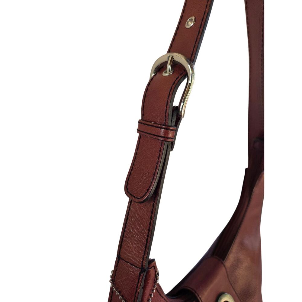 Pelle Studio Y2K Leather Coachella Festival Bag Cognac Brown Baguette Shoulder - Picture 8 of 12